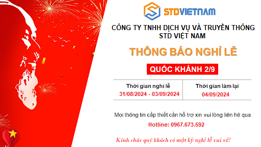 THÔNG BÁO LỊCH NGHĨ LỄ QUỐC KHÁNH 02/09